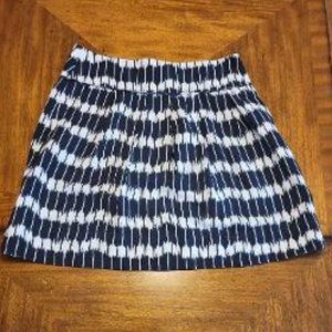 LOFT Blue & White Linen Blend Short Skirt